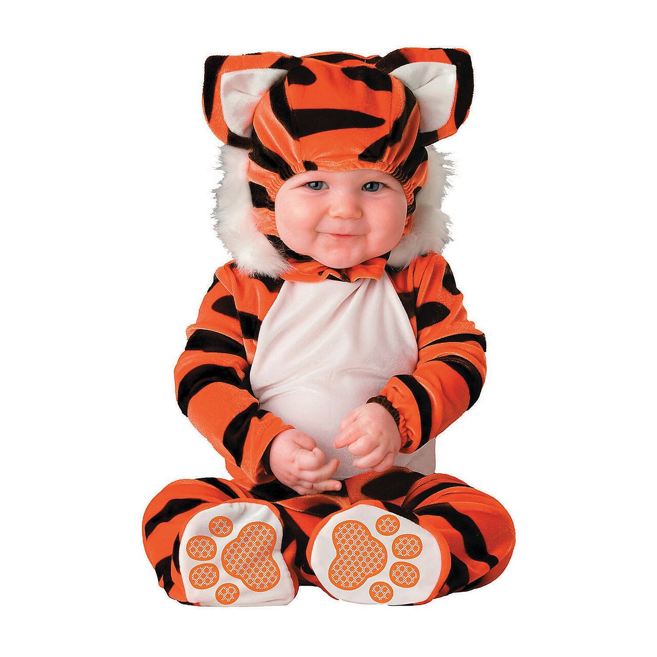 Infant Tiger Tot Costume with Hood Ears and Skid Resistant Feet